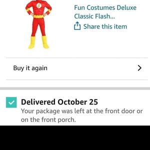 Deluxe Classic Flash Kids Costume - Red and Yellow